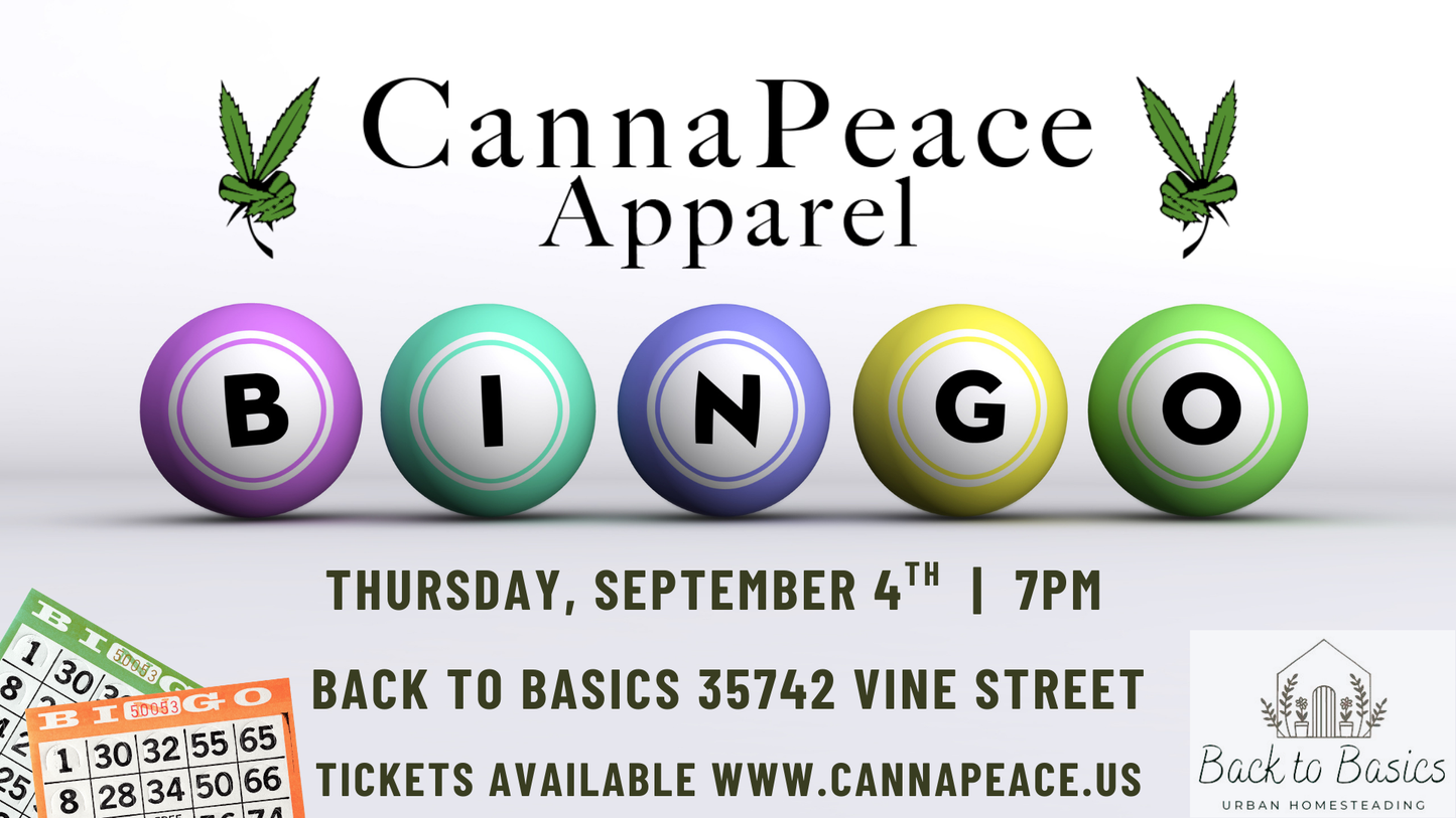 CannaPeace Bingo at Back to Basics