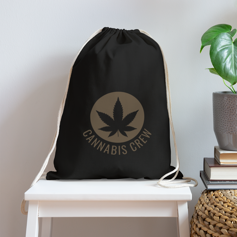 Cannabis Crew Drawstring Bag - black