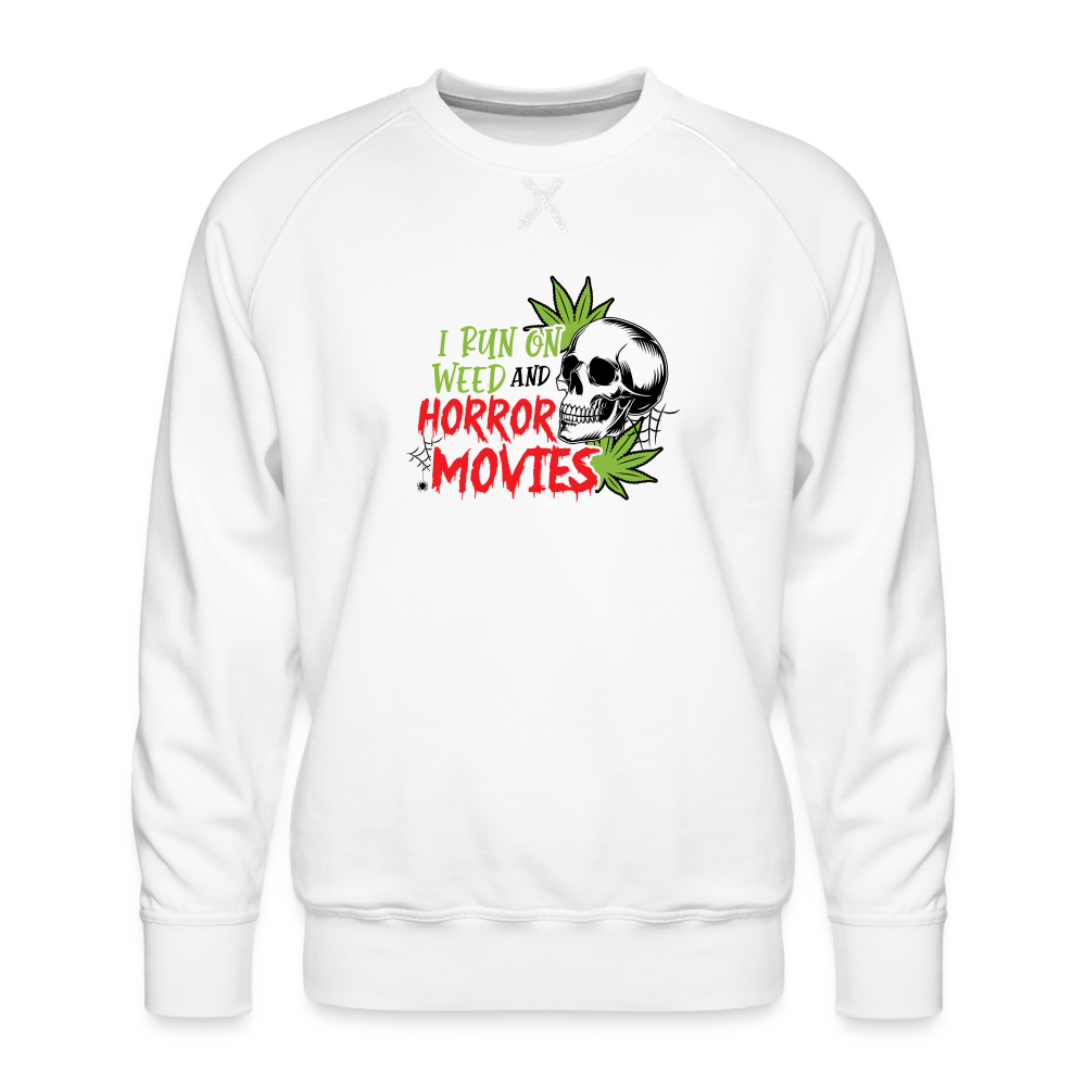 Weed and Horror Movies Premium Sweatshirt - white