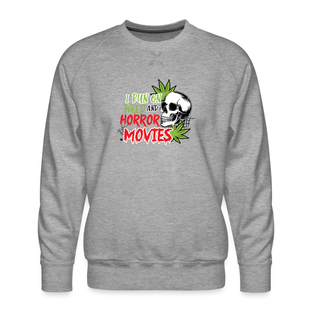 Weed and Horror Movies Premium Sweatshirt - heather grey