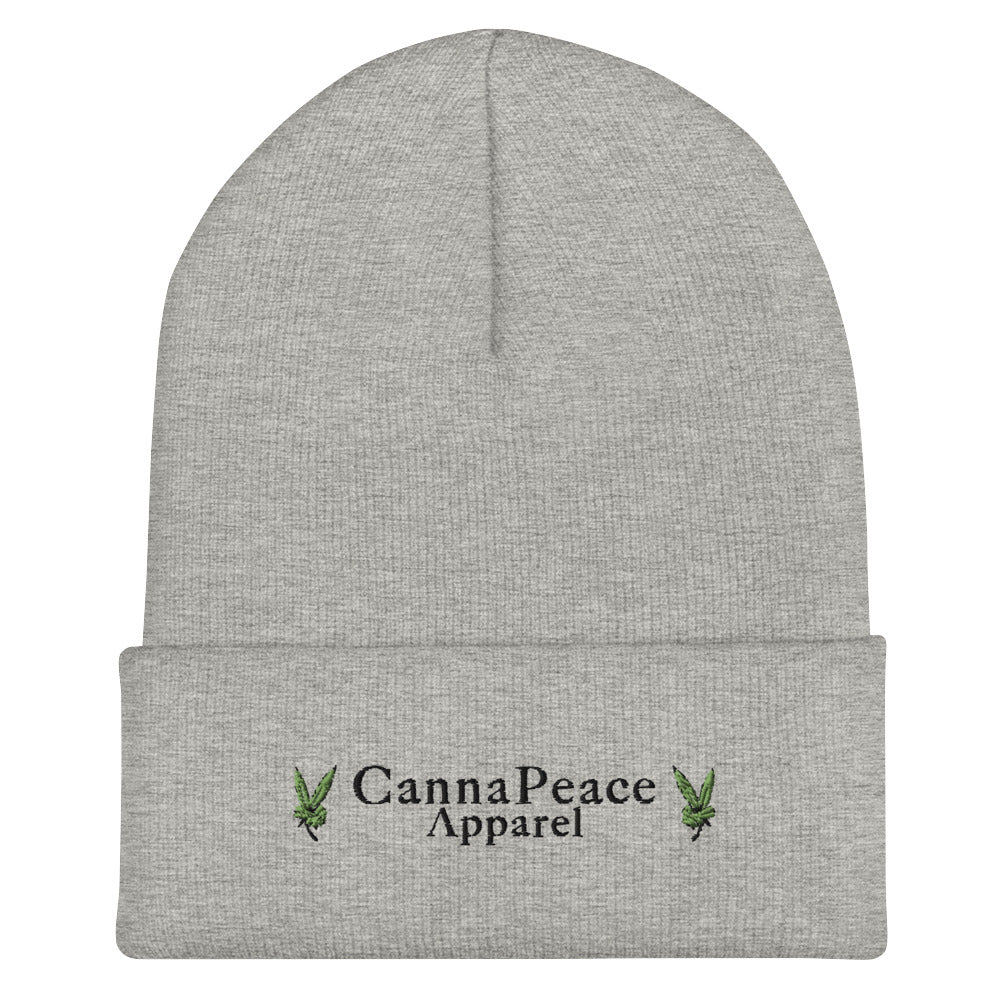 Embroidered CannaPeace Apparel Cuffed Beanie