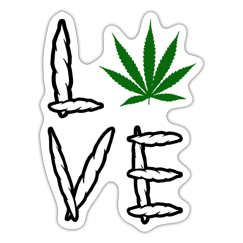 Love Cannabis Sticker - white matte