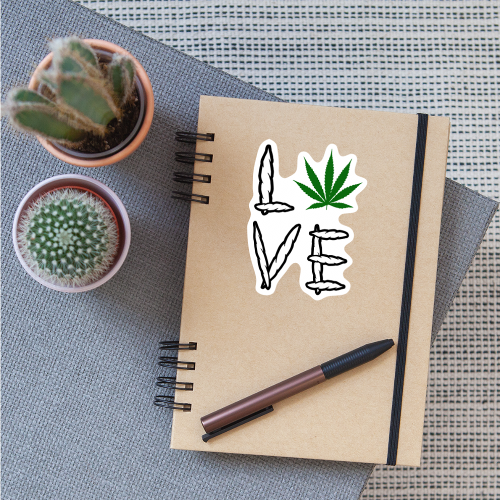 Love Cannabis Sticker - white matte