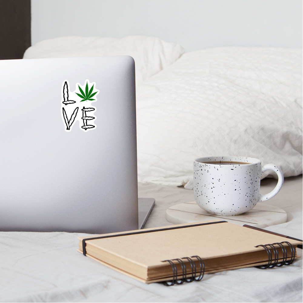 Love Cannabis Sticker - white matte