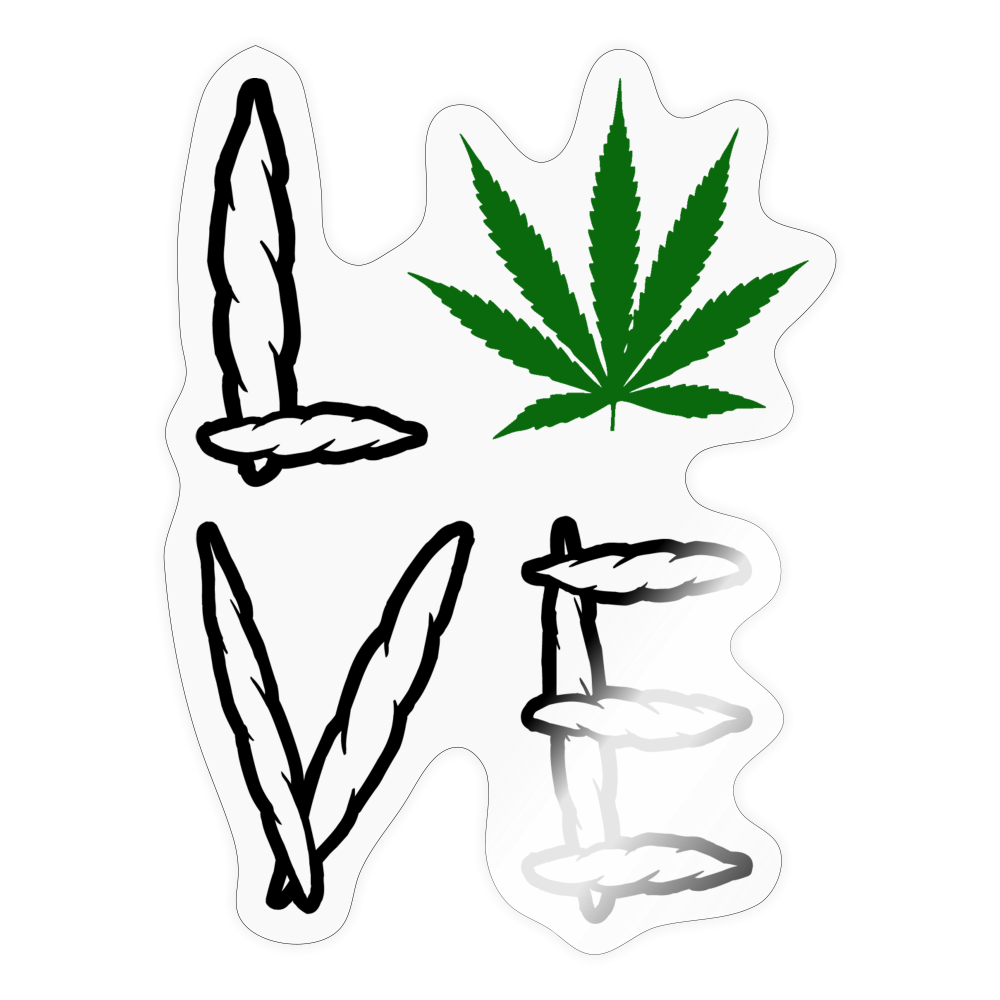 Love Cannabis Sticker - transparent glossy