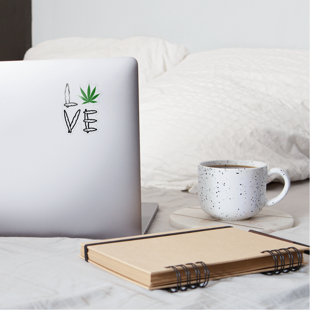 Love Cannabis Sticker - transparent glossy