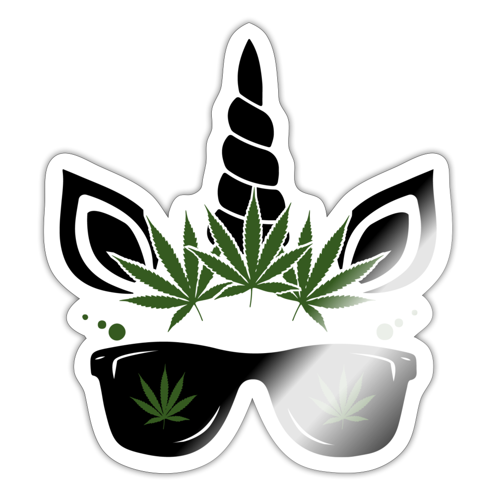 Medicated Unicorn Sticker - white glossy