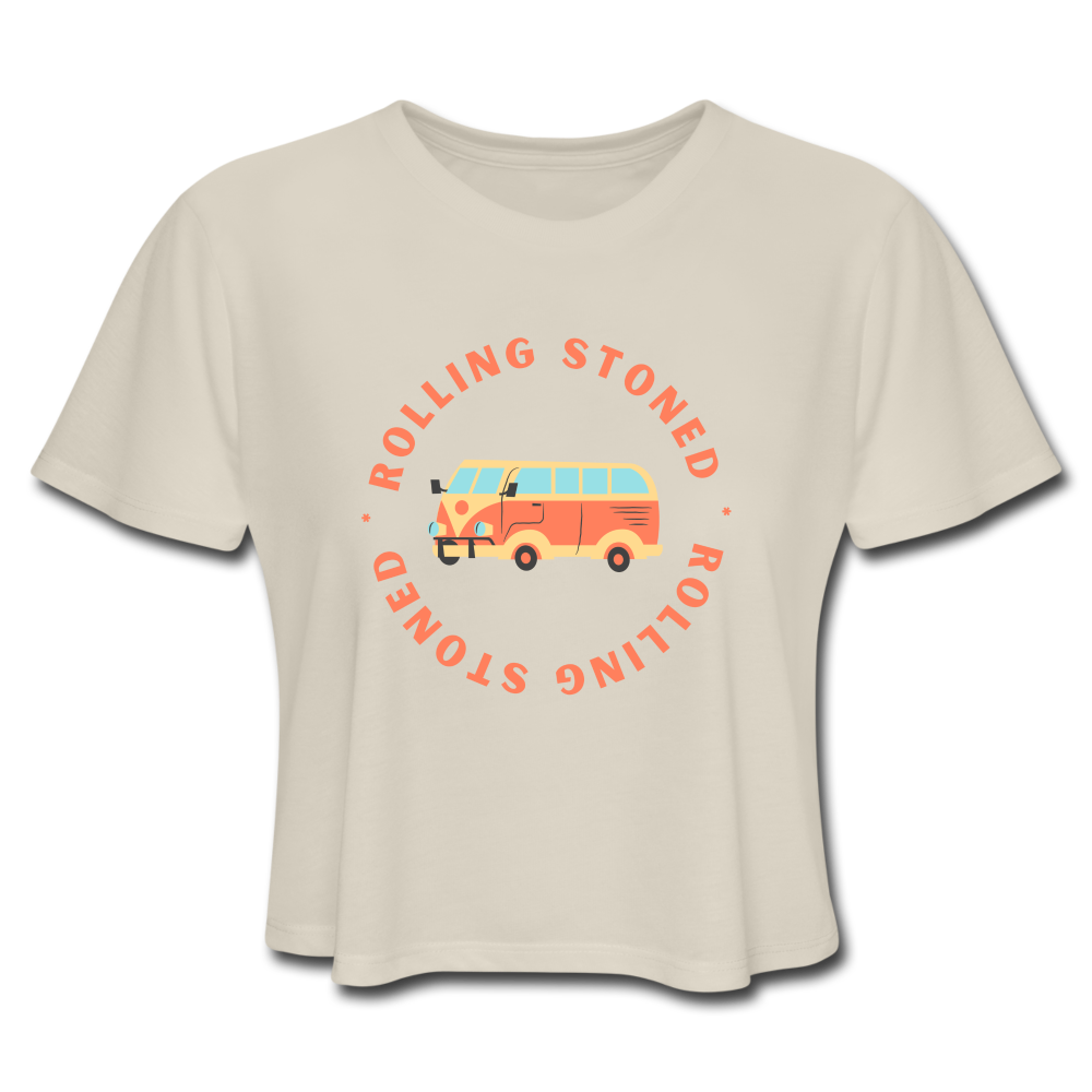 Rolling Stoned Cropped T-Shirt - dust