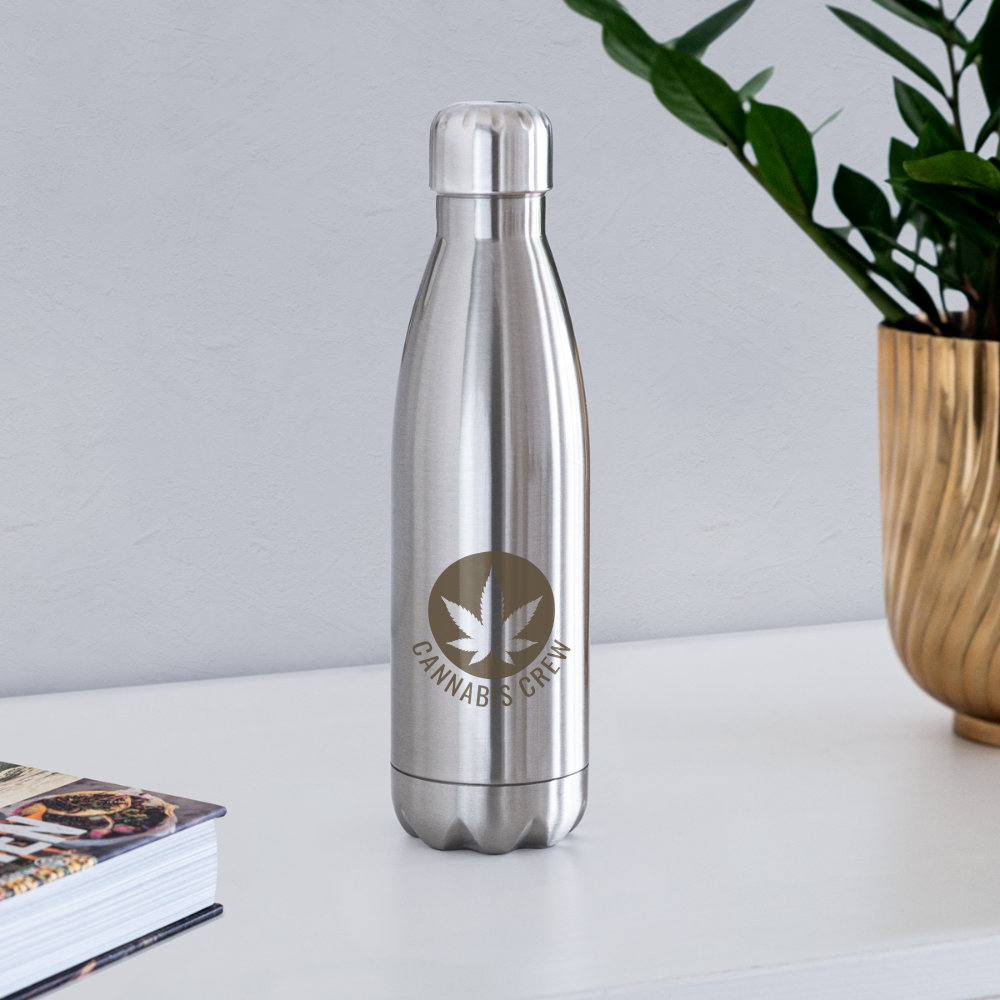 Cannabis Crew Insulated Stainless Steel Water Bottle - silver