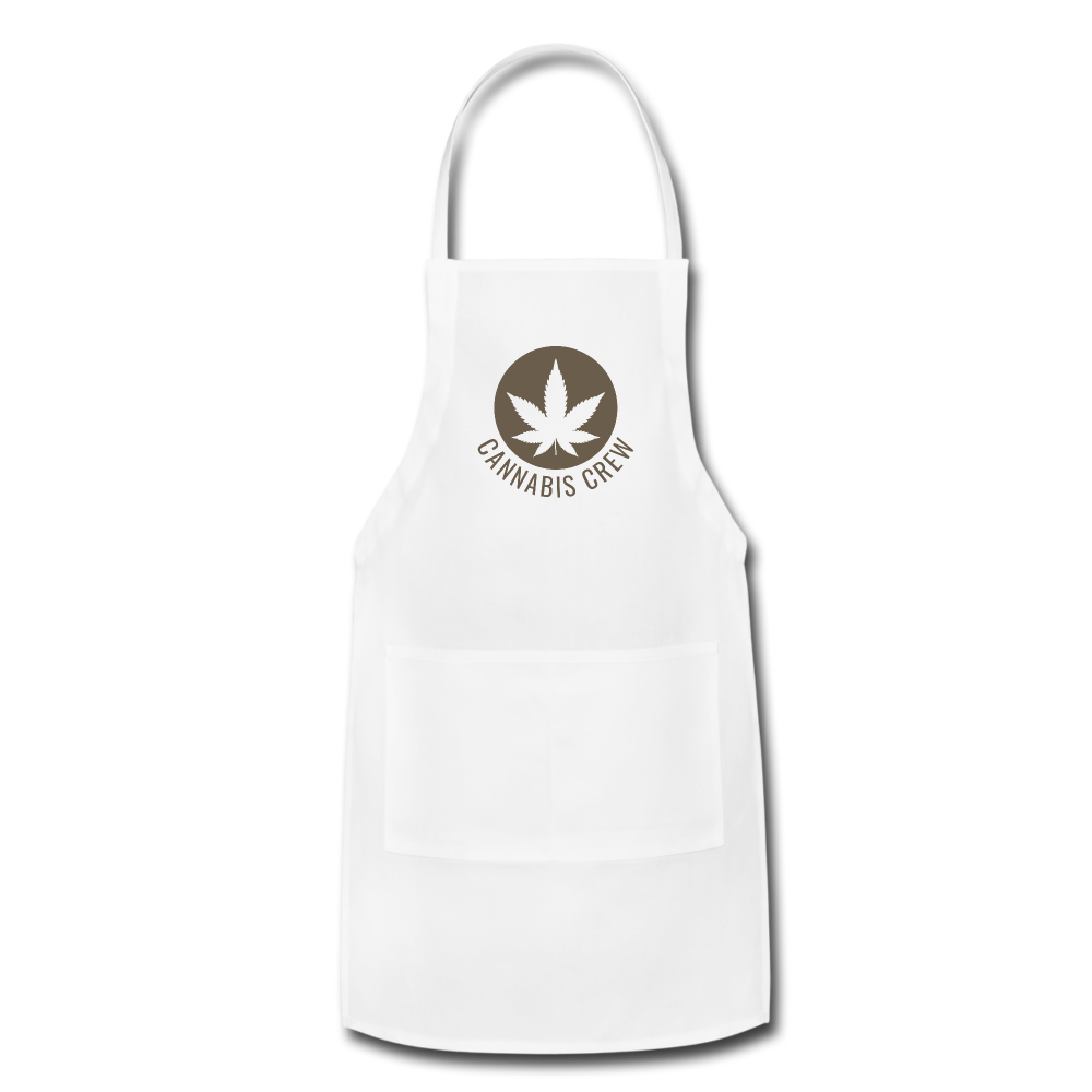 Cannabis Crew Adjustable Apron - white