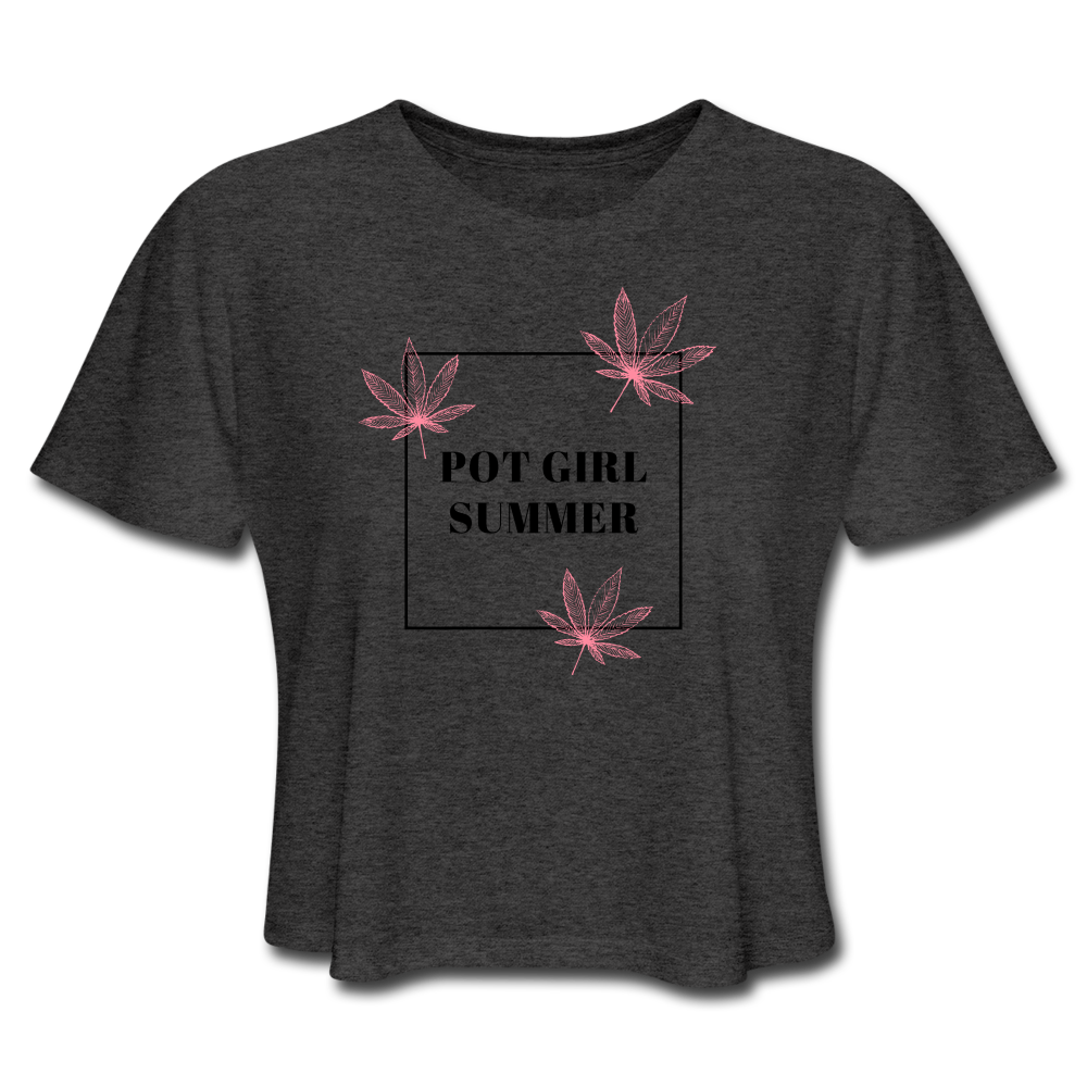 Pot Girl Summer Cropped T-Shirt - deep heather