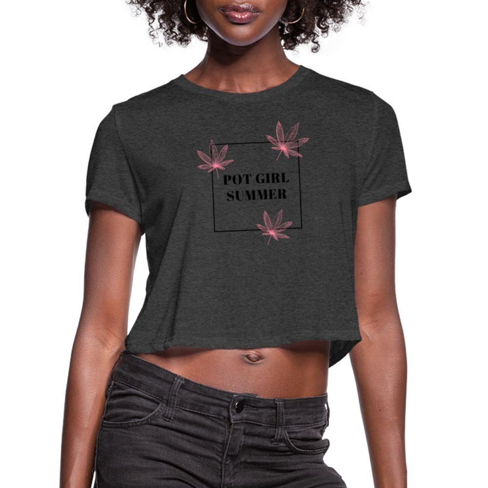 Pot Girl Summer Cropped T-Shirt - deep heather