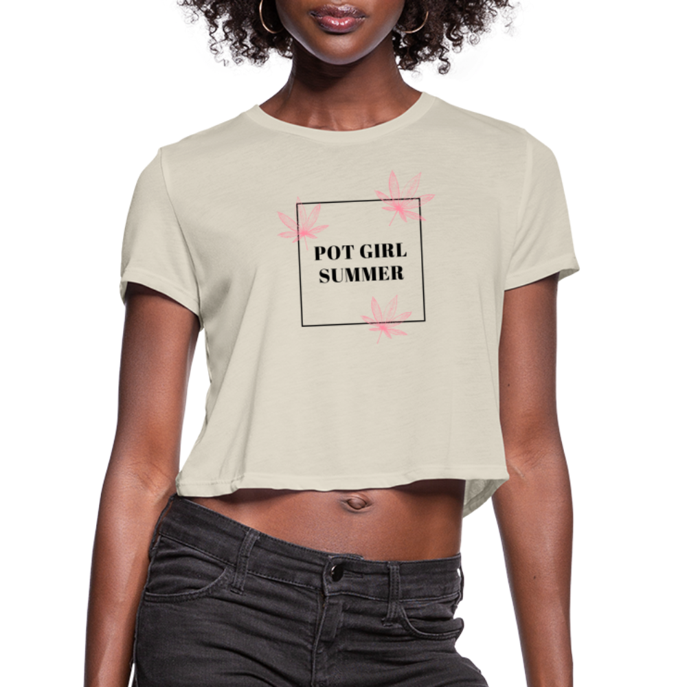 Pot Girl Summer Cropped T-Shirt - dust