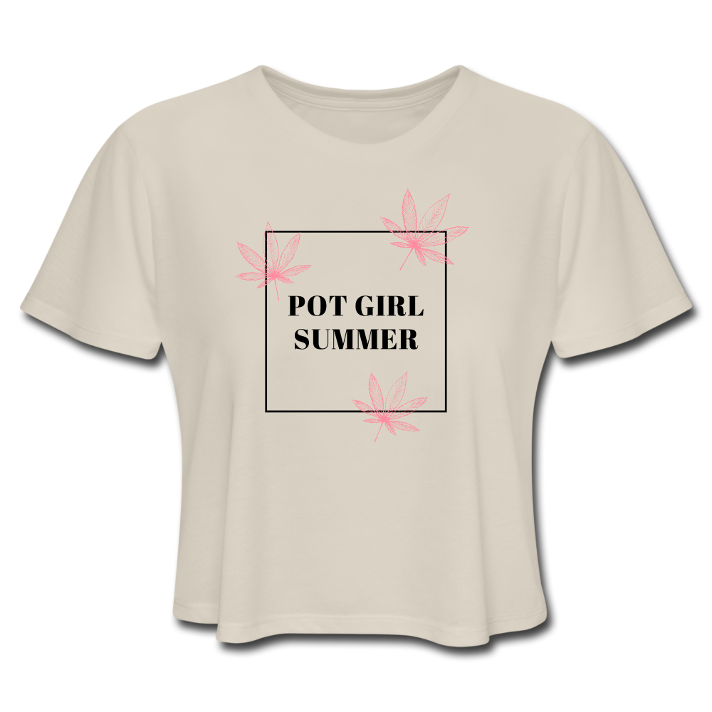 Pot Girl Summer Cropped T-Shirt - dust