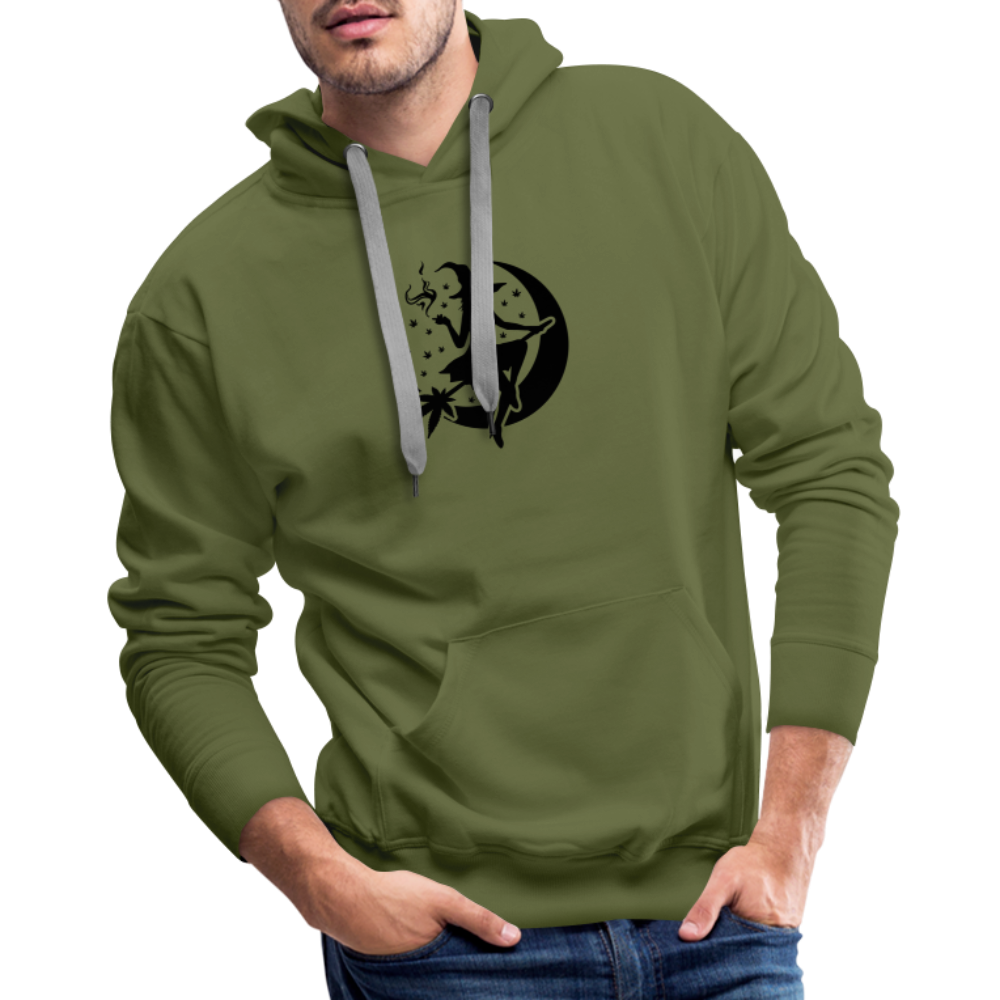 Witch and Moon Halloweed Premium Hoodie - olive green