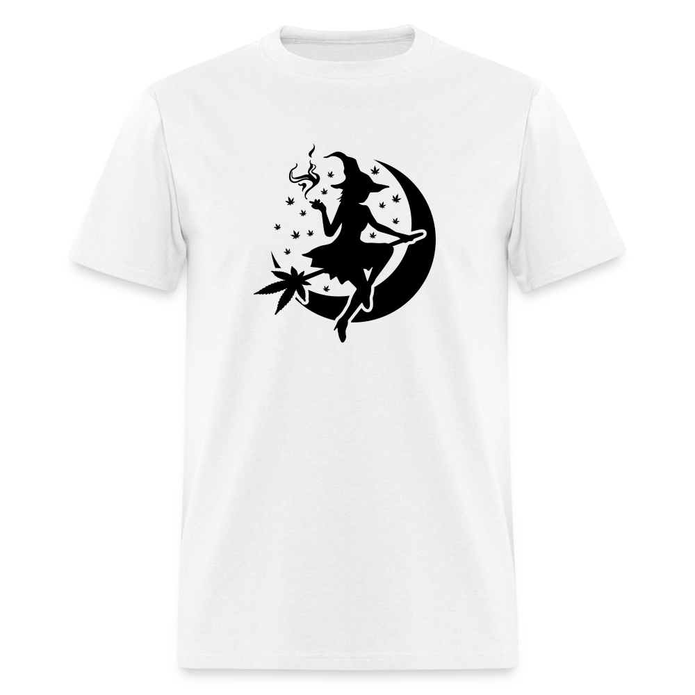 Witch and Moon Halloweed Unisex Classic T-Shirt - white