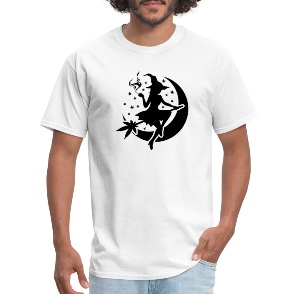 Witch and Moon Halloweed Unisex Classic T-Shirt - white