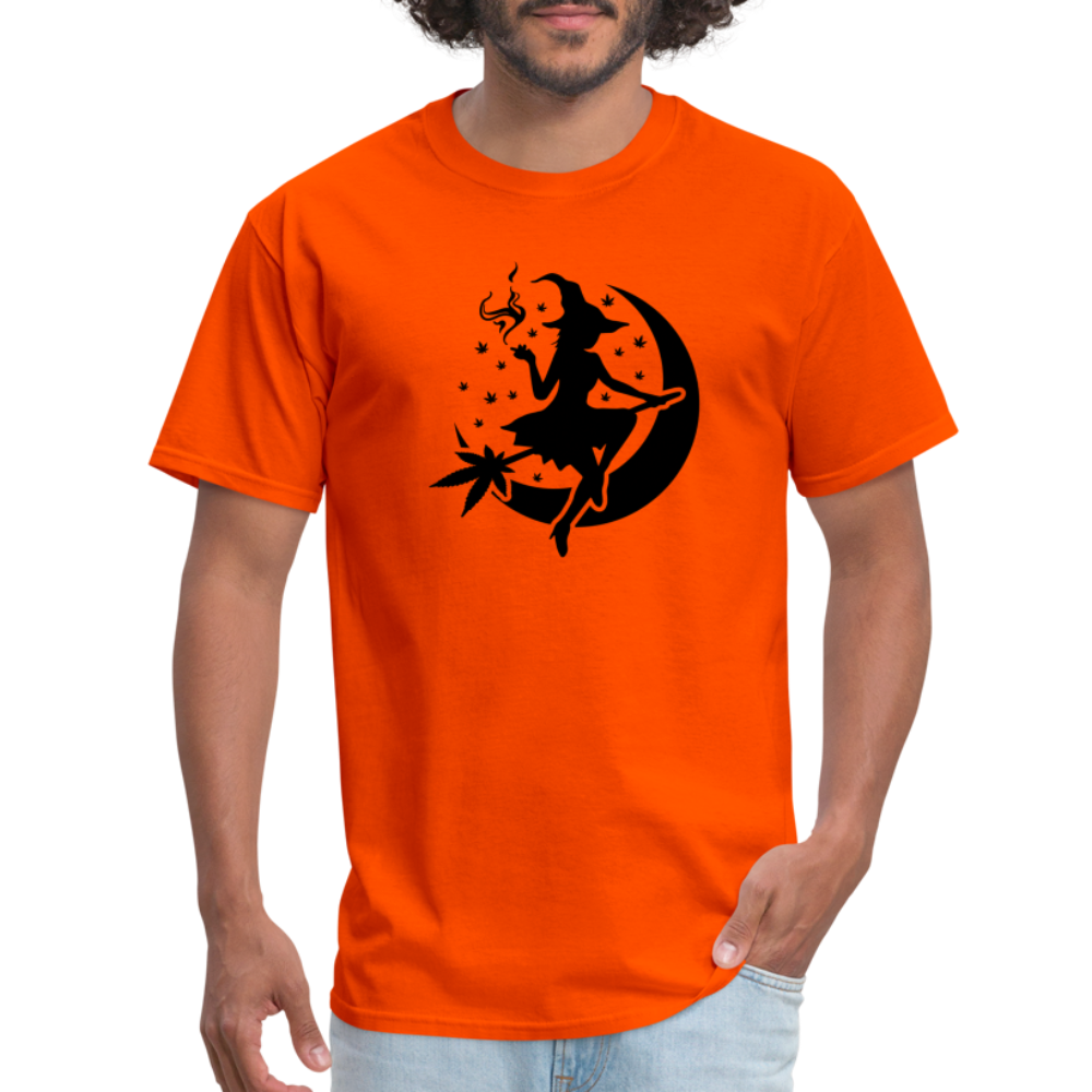 Witch and Moon Halloweed Unisex Classic T-Shirt - orange