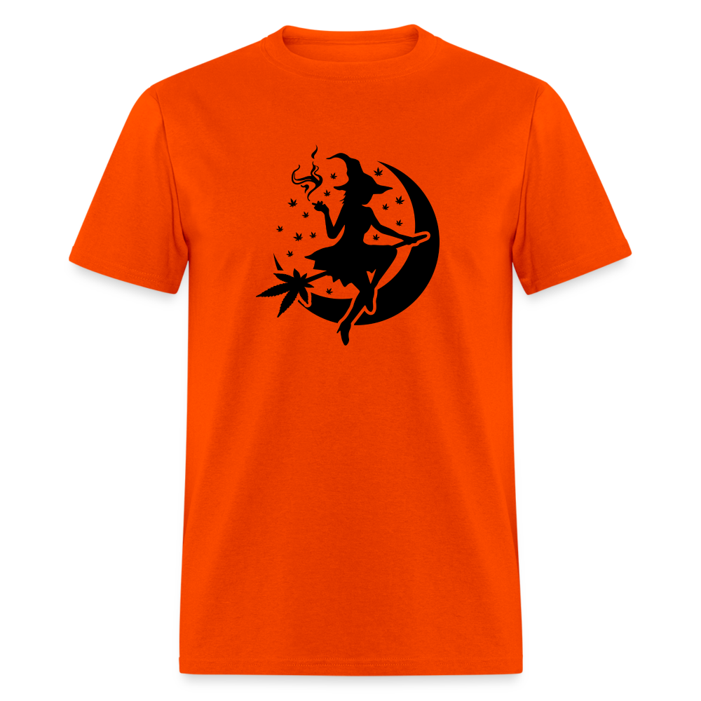 Witch and Moon Halloweed Unisex Classic T-Shirt - orange