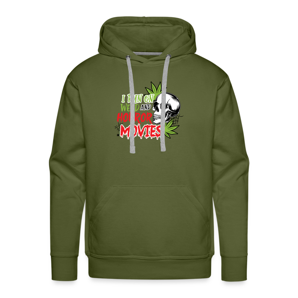 Weed and Horror Movies Premium Hoodie - olive green