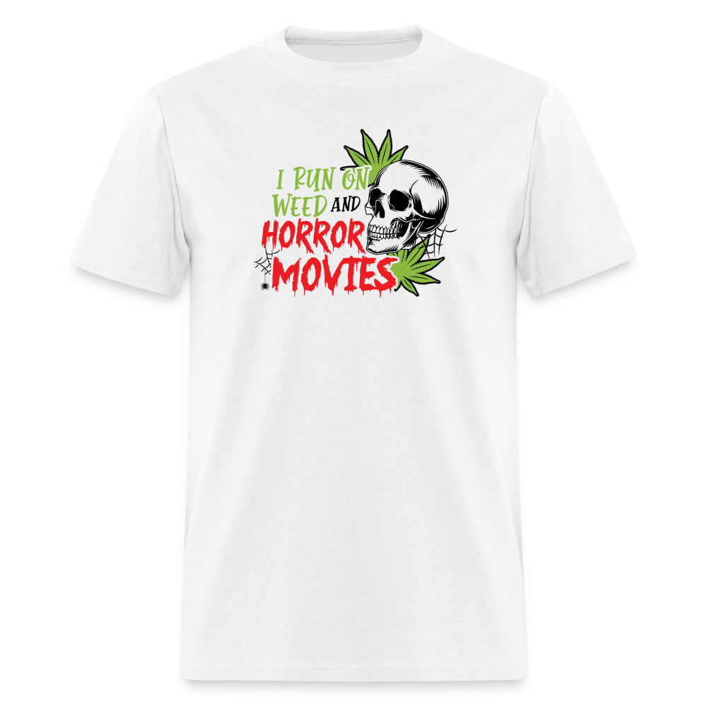 Weed and Horror Movies Unisex Classic T-Shirt - white