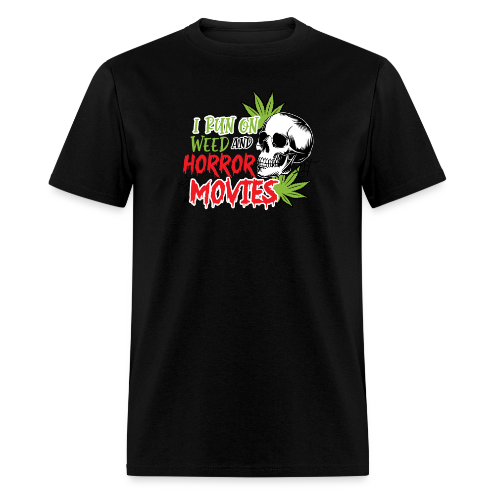 Weed and Horror Movies Unisex Classic T-Shirt - black